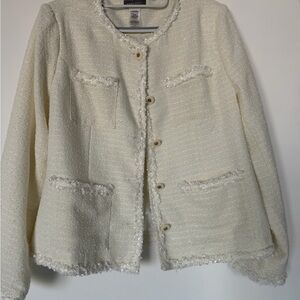 Sans Souci Cream Textured Blazer